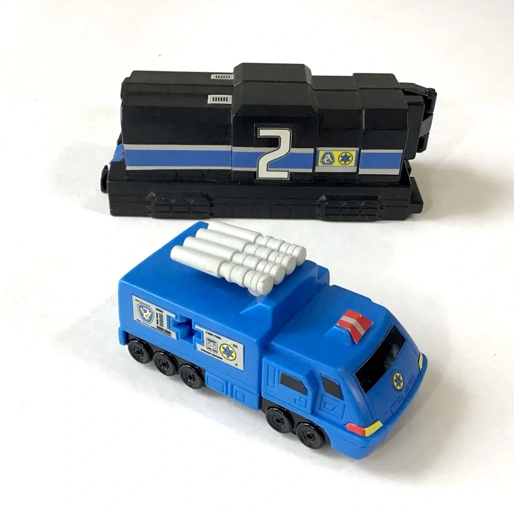 2000 Power Rangers Lightspeed Rescue McDonalds Happy Meal Blue Rail Rescue Train